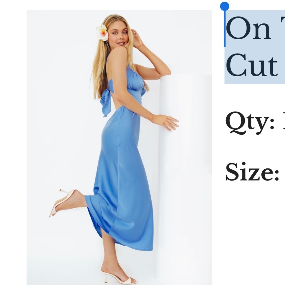 VRG GRL On The Screen Bias Cut Midi Dress // Lake